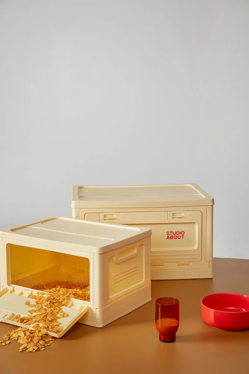 BOX, MEDIUM, LIGHT YELLOW