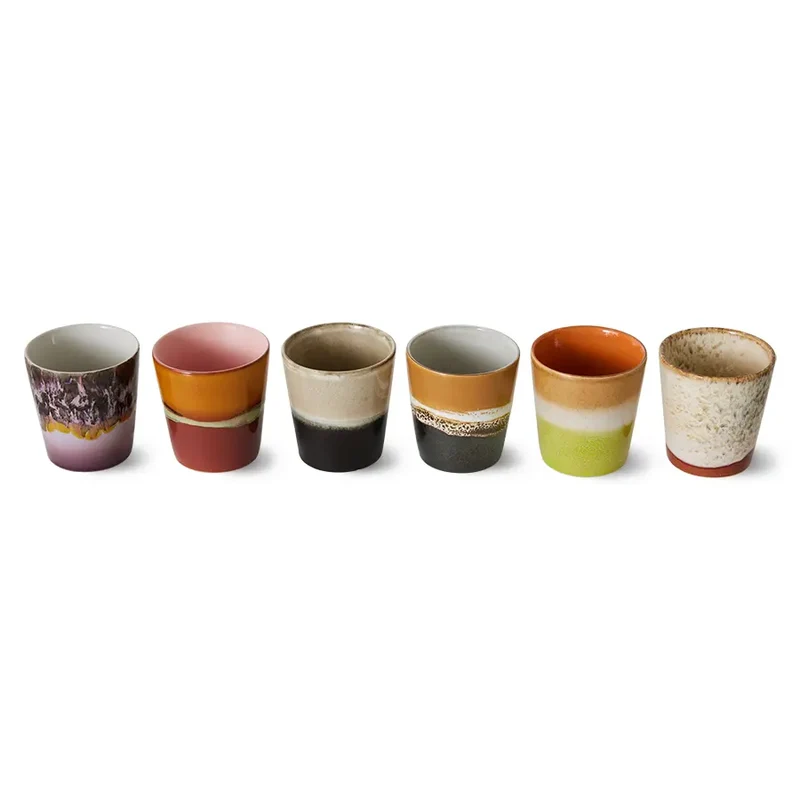 Kaffeebecher Keramik 6er Set Soil – HKliving 70s Ceramics
