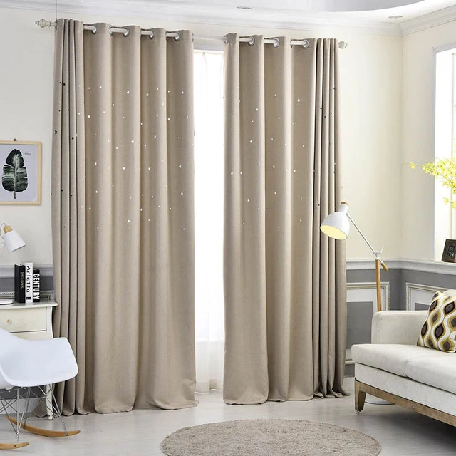 QANHU Modern Stars Window Curtains for Living Room Quality Free Shipping Bedroom Curtain Door Curtain for Kitchen plf-10