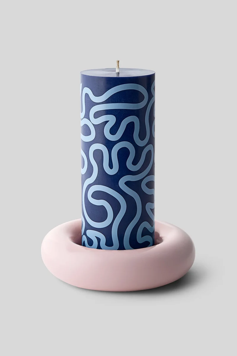 BOB CANDLE HOLDER, LARGE, ROSE