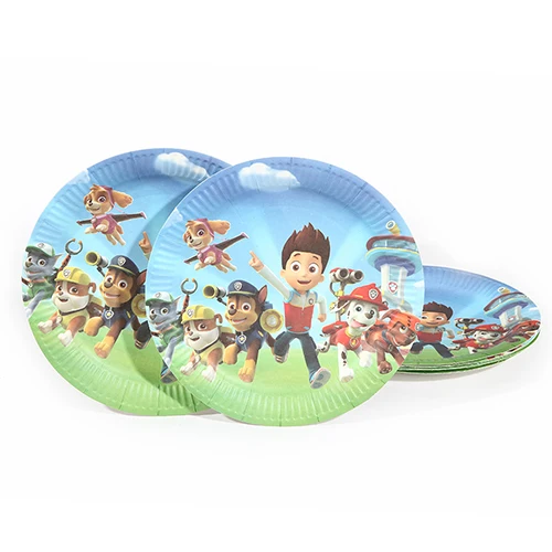 Wholesale Pawed Patrolling Baby happy Birthday Party Decoration Paper Napkins Plates Cups theme party supplies for kids