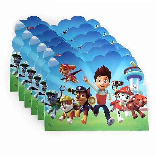 Wholesale Pawed Patrolling Baby happy Birthday Party Decoration Paper Napkins Plates Cups theme party supplies for kids