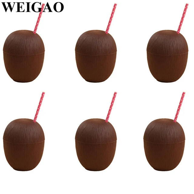 WEIGAO Flamingo Theme Birthday Party Decoration Supplies Pineapple Coconut Tableware Disposable Straw Plate Cup Holder Tableware