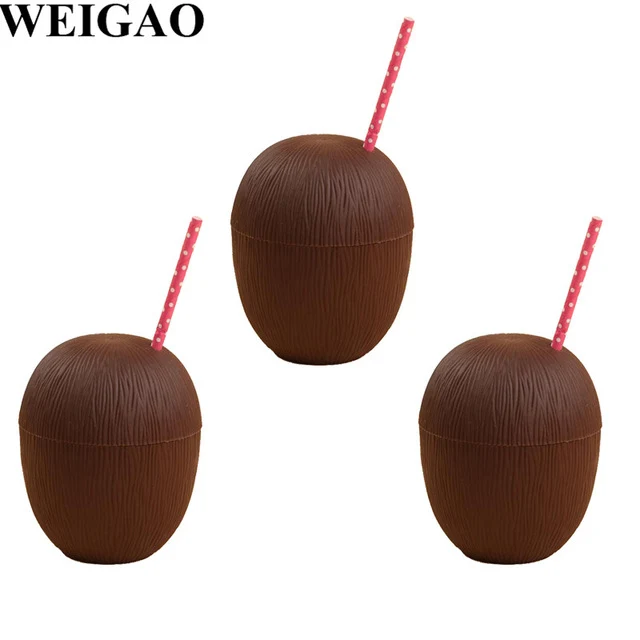 WEIGAO Flamingo Theme Birthday Party Decoration Supplies Pineapple Coconut Tableware Disposable Straw Plate Cup Holder Tableware