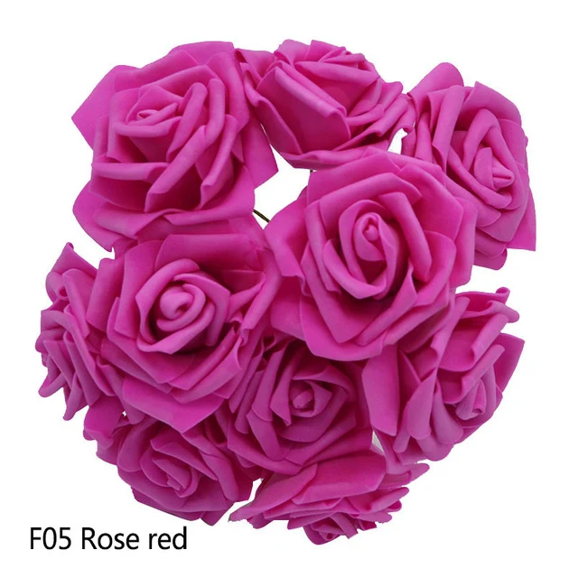 25 Heads 8CM PE Foam Artificial Rose Flowers Wedding Bride Bouquet Home Decor Rose Flowers DIY Party Supplies Handmade Craft