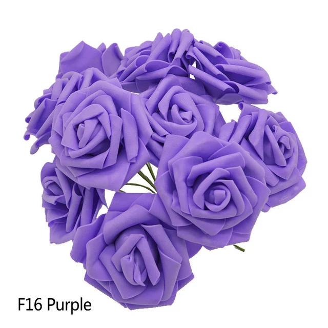 25 Heads 8CM PE Foam Artificial Rose Flowers Wedding Bride Bouquet Home Decor Rose Flowers DIY Party Supplies Handmade Craft