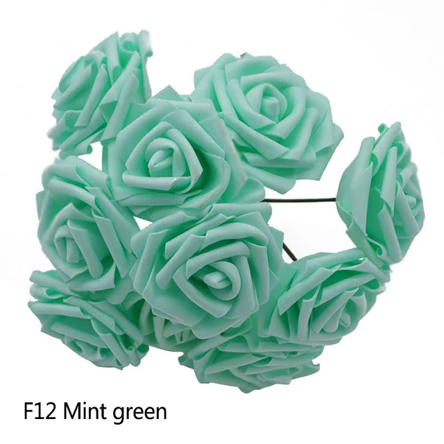 25 Heads 8CM PE Foam Artificial Rose Flowers Wedding Bride Bouquet Home Decor Rose Flowers DIY Party Supplies Handmade Craft