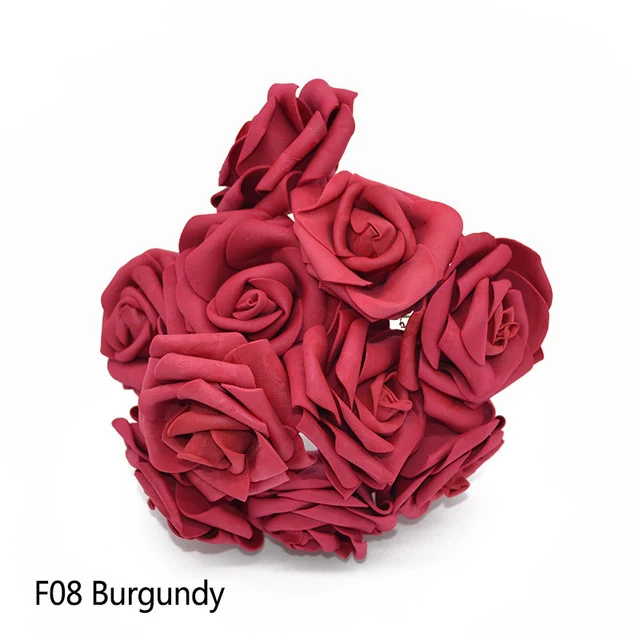 25 Heads 8CM PE Foam Artificial Rose Flowers Wedding Bride Bouquet Home Decor Rose Flowers DIY Party Supplies Handmade Craft