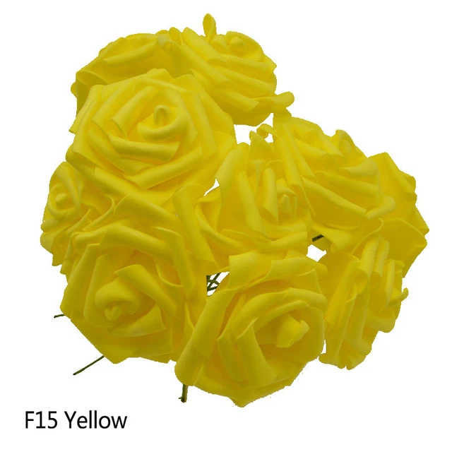 25 Heads 8CM PE Foam Artificial Rose Flowers Wedding Bride Bouquet Home Decor Rose Flowers DIY Party Supplies Handmade Craft