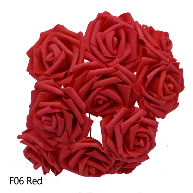 25 Heads 8CM PE Foam Artificial Rose Flowers Wedding Bride Bouquet Home Decor Rose Flowers DIY Party Supplies Handmade Craft