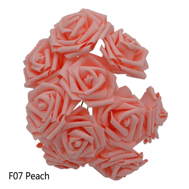 25 Heads 8CM PE Foam Artificial Rose Flowers Wedding Bride Bouquet Home Decor Rose Flowers DIY Party Supplies Handmade Craft
