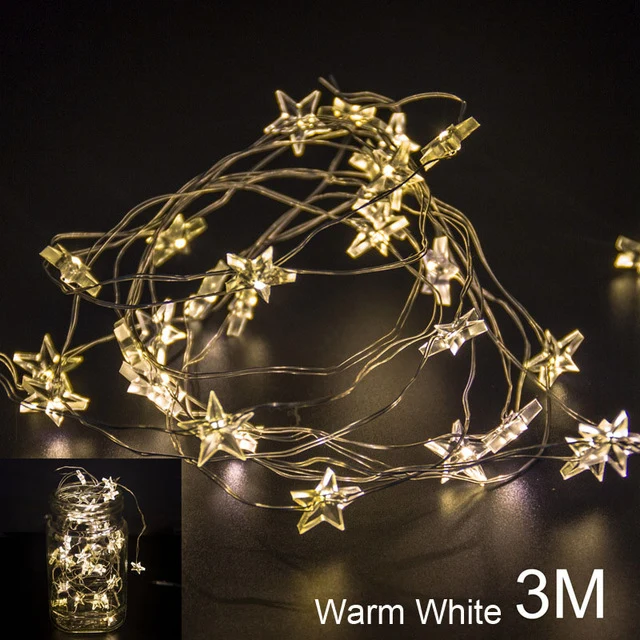 FENGRISE 1.2M 10pcs Led Photo Clip Lights Wedding Decoration Happy Birthday Party Decorations Festive Event Party Decor Supplies