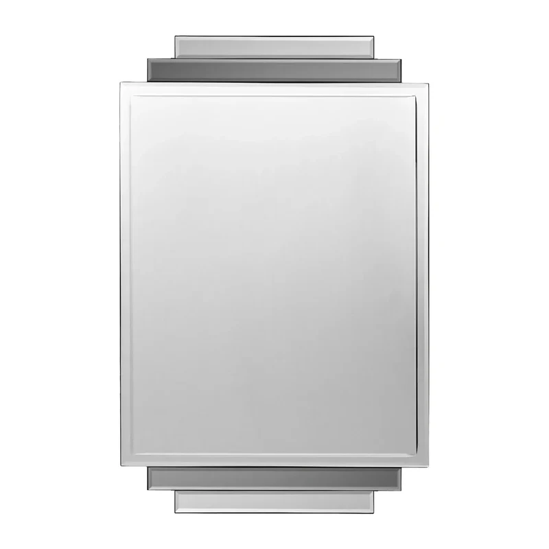 Wandspiegel Deco Art Déco Grau Facettenschliff