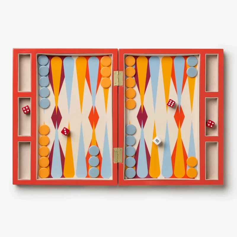Backgammon Spiel Lacquered Red – Printworks