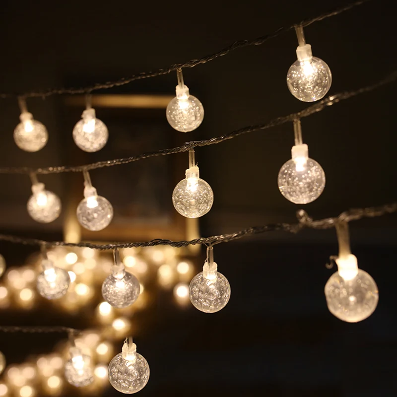 4M 40pcs leds round transparent ball DIY led string light decoration,3AA battery operated party supplies,home,garden decoration