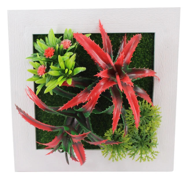 Creative 3D Artificial Plants Home Wall Sticker Decorations Resin Flower Living Room Store Ornament Accessories Free shipping