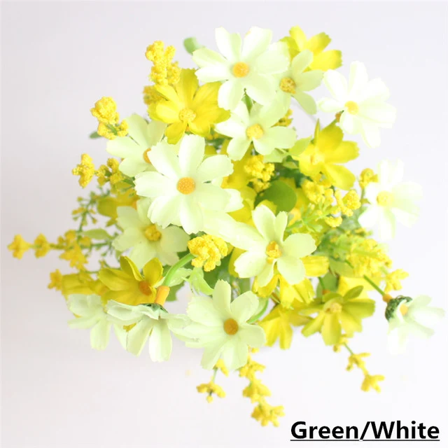 One Bouquet 7 branch 28 heads cute silk daisy artificial decorative flower wedding flower bouquet home room table decoration