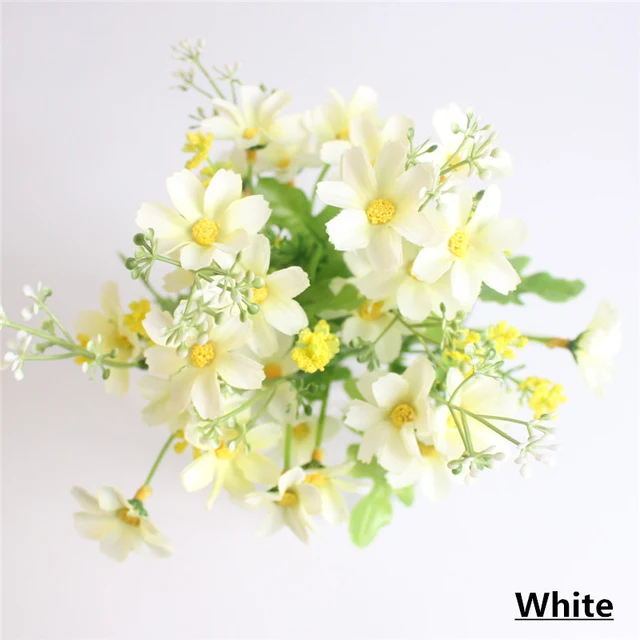 One Bouquet 7 branch 28 heads cute silk daisy artificial decorative flower wedding flower bouquet home room table decoration