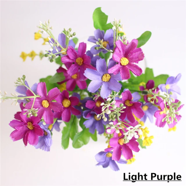 One Bouquet 7 branch 28 heads cute silk daisy artificial decorative flower wedding flower bouquet home room table decoration