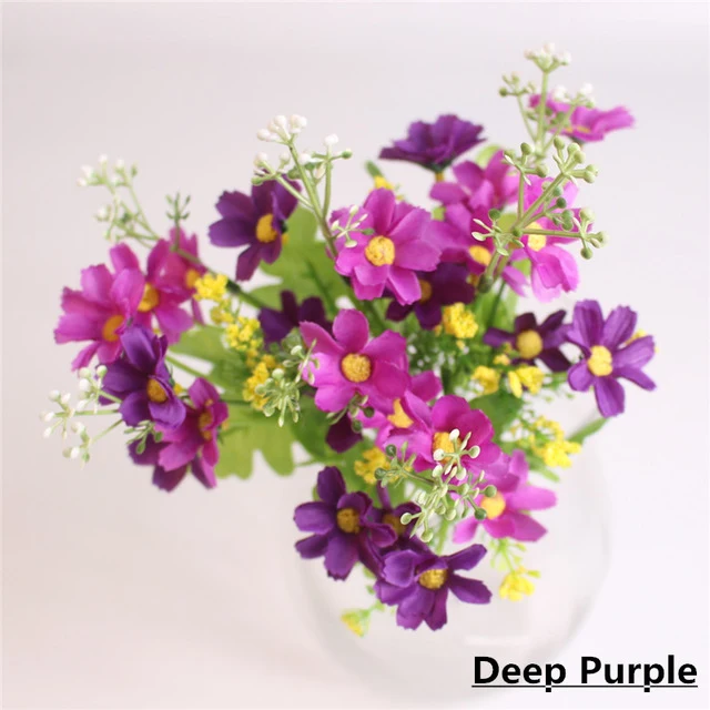 One Bouquet 7 branch 28 heads cute silk daisy artificial decorative flower wedding flower bouquet home room table decoration