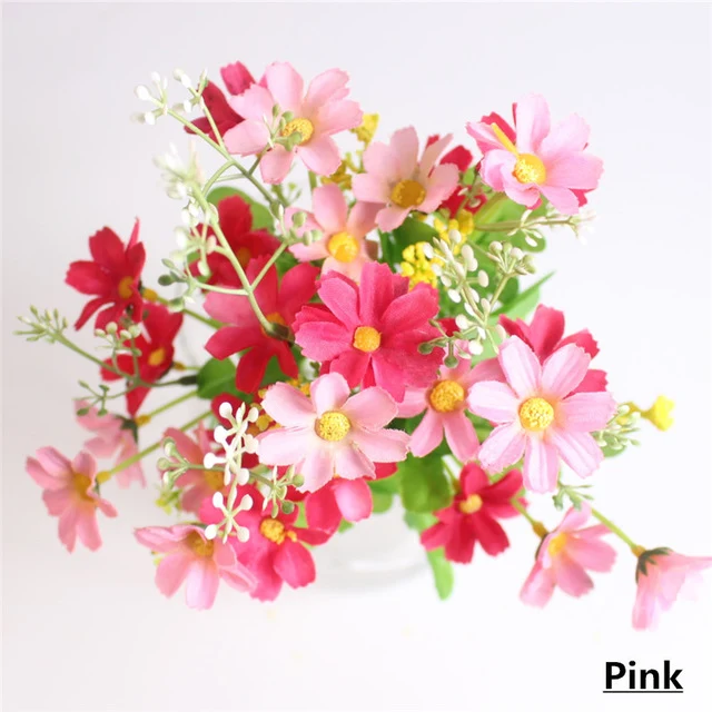 One Bouquet 7 branch 28 heads cute silk daisy artificial decorative flower wedding flower bouquet home room table decoration