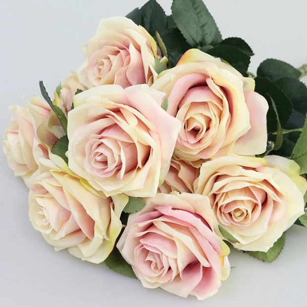Artificial silk 1 Bunch French Rose Floral Bouquet Fake Flower Arrange Table Daisy Wedding Flowers Decor Party accessory Flores