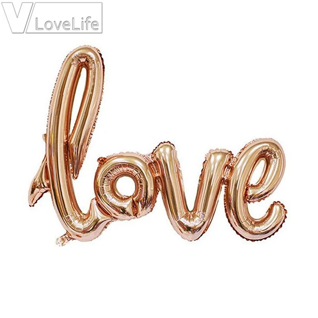 42" Big Ligatures Love Foil Balloons 108*64cm Bridal Shower Rose Gold Balloons Bachelorette Party Wedding Decoration