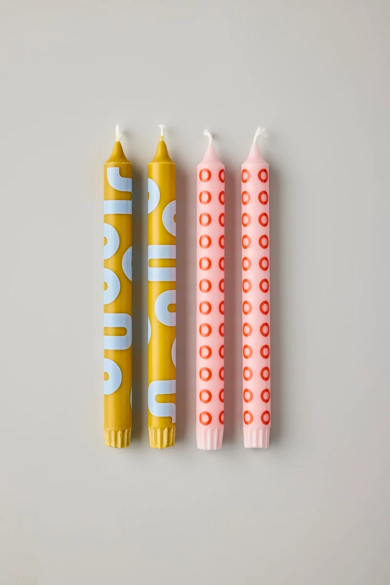 CANDLES OCHRE/ROSE