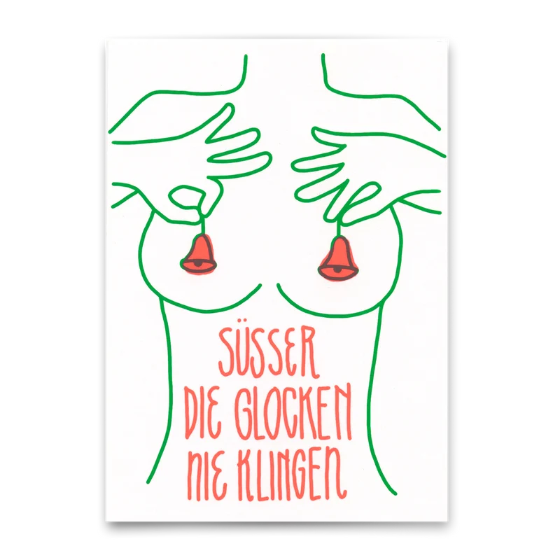 Postkarte "Süßer die..." | Lustige Karte mit Spruch zu Weihnachten
