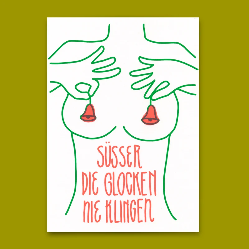 Postkarte "Süßer die..." | Lustige Karte mit Spruch zu Weihnachten
