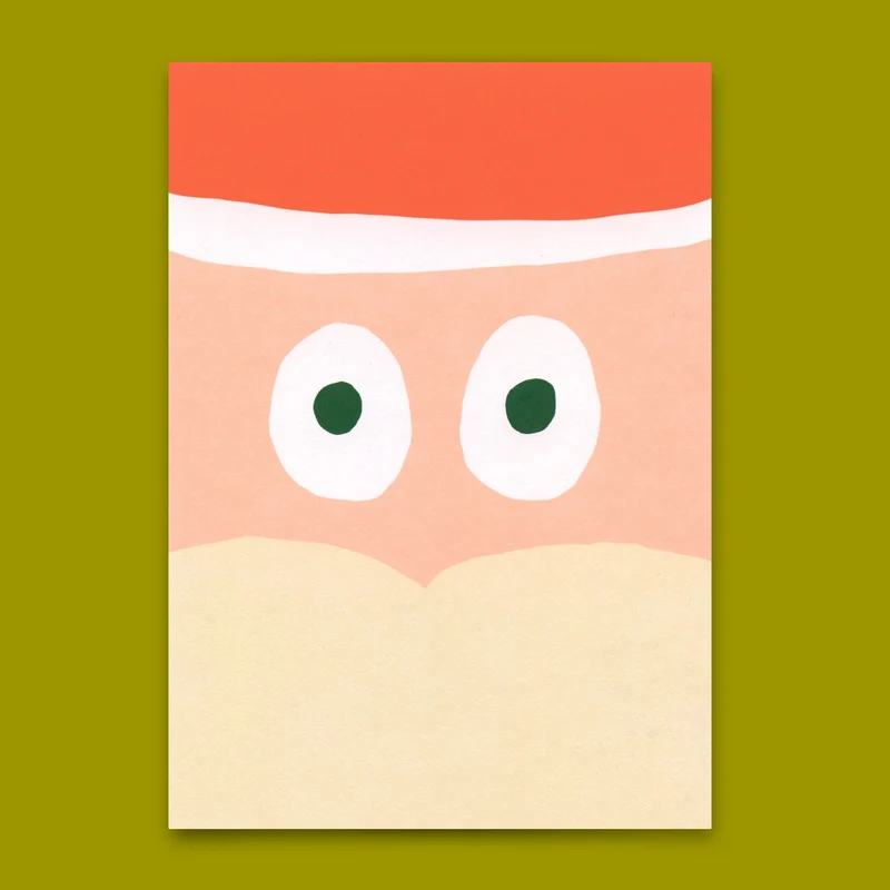 Postkarte "Santa face" | Schöne Karte zu Weihnachten