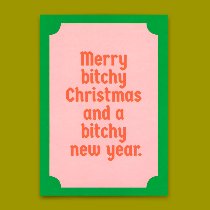 Postkarte "Merry bitchy Xmas" | Lustige Karte zu Weihnachten