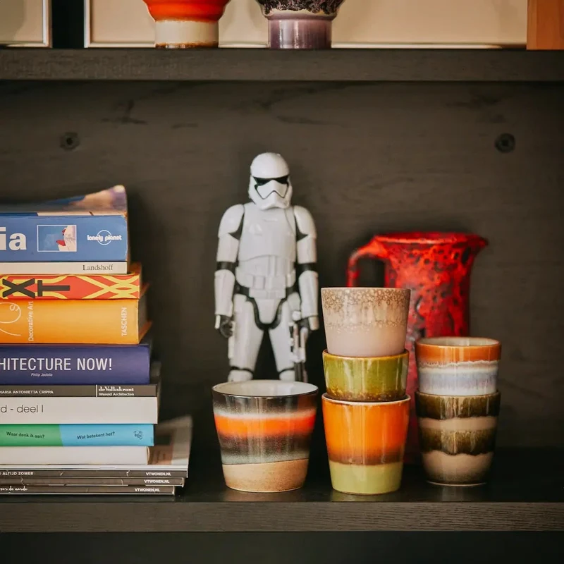 HKliving 70s Ceramics Kaffeebecher Elements – 6er Set Stoneware