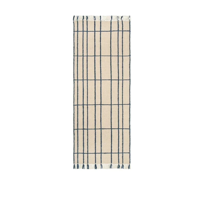 Sen Teppichläufer Wolle kariert 80 × 200 cm - ferm LIVING
