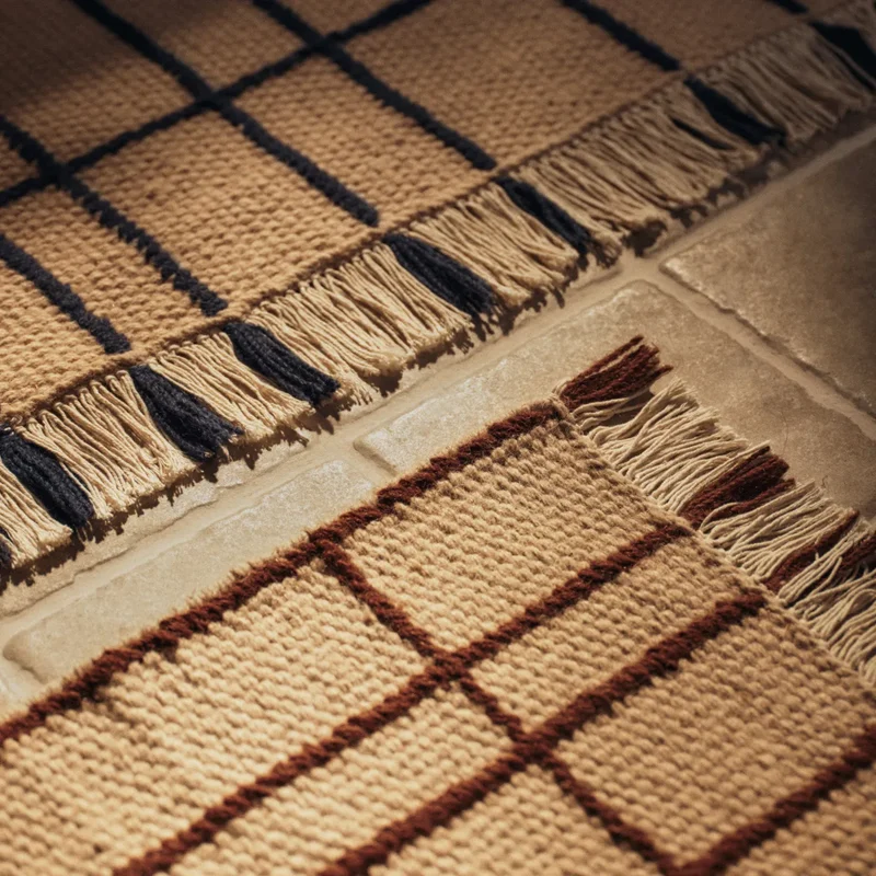 Sen Teppichläufer Wolle kariert 80 × 200 cm - ferm LIVING