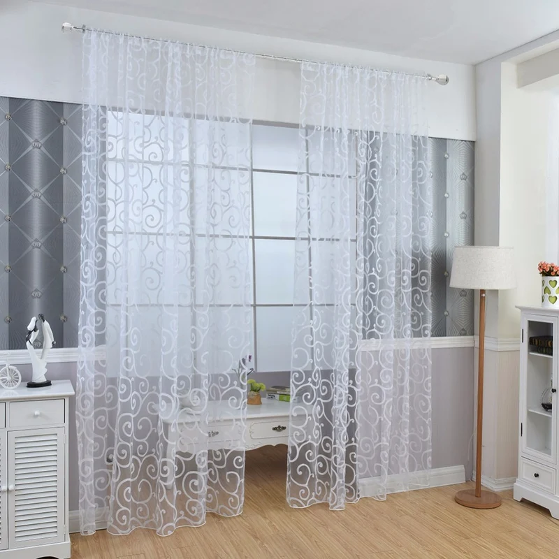 Several Colors New Curtain Tulle Panel Sheer Yarn Curtain For Bedroom Window Treatments Curtains Living Room Decor #229327