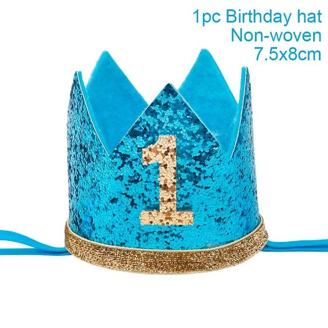 QIFU My First Birthday Blue Party Decoration Foil Balloons Baby Boy I AM ONE 1st Birthday Party Decorations Kids It's a Boy