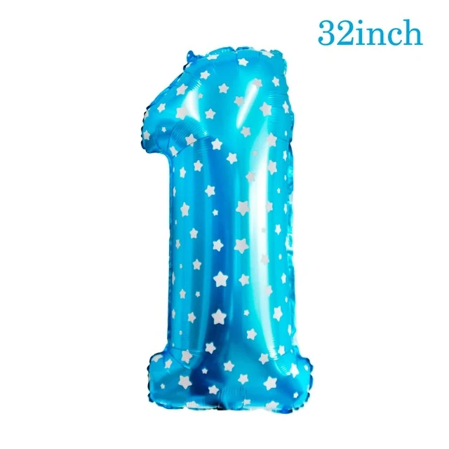 QIFU My First Birthday Blue Party Decoration Foil Balloons Baby Boy I AM ONE 1st Birthday Party Decorations Kids It's a Boy