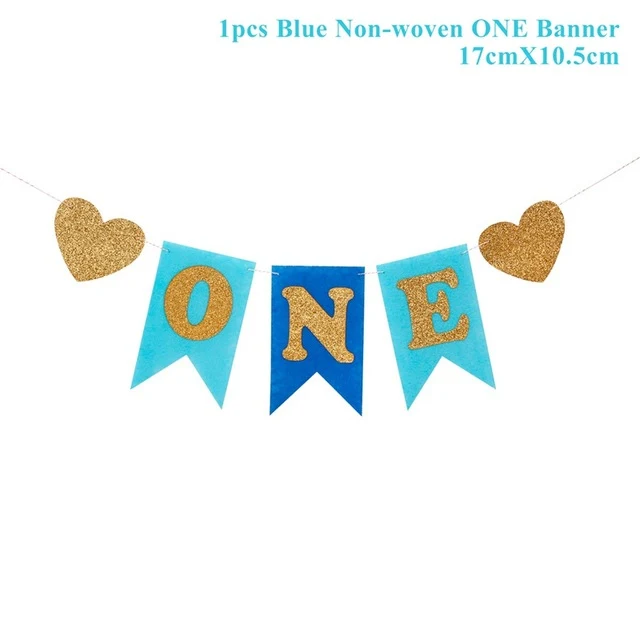 QIFU My First Birthday Blue Party Decoration Foil Balloons Baby Boy I AM ONE 1st Birthday Party Decorations Kids It's a Boy
