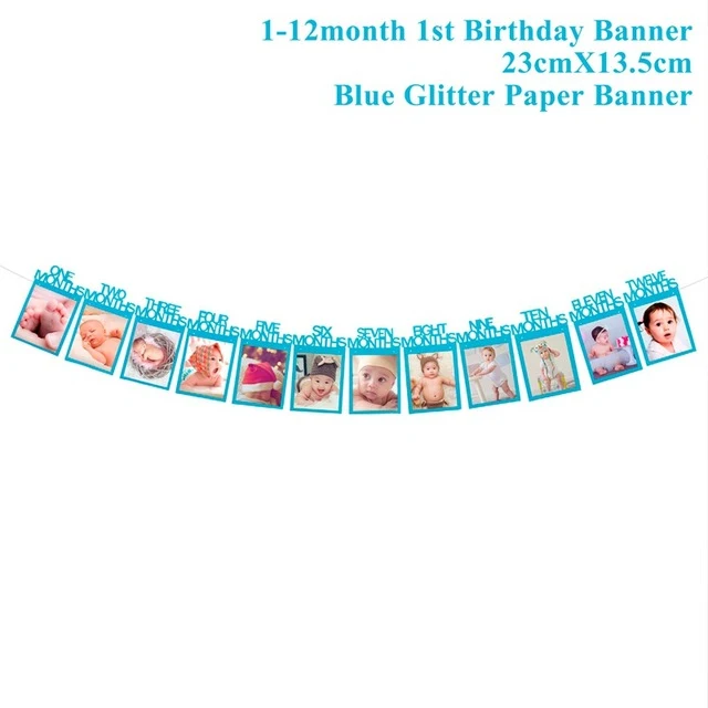 QIFU My First Birthday Blue Party Decoration Foil Balloons Baby Boy I AM ONE 1st Birthday Party Decorations Kids It's a Boy