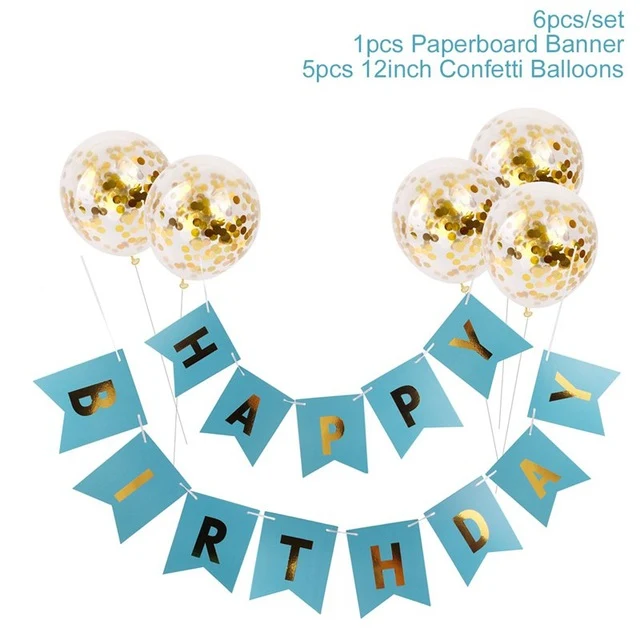 QIFU My First Birthday Blue Party Decoration Foil Balloons Baby Boy I AM ONE 1st Birthday Party Decorations Kids It's a Boy
