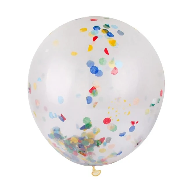 FENGRISE 5pcs 36inch Large Confetti Balloon Multicolor Latex Balloons Birthday Party Romantic Wedding Decoration Party Supplies