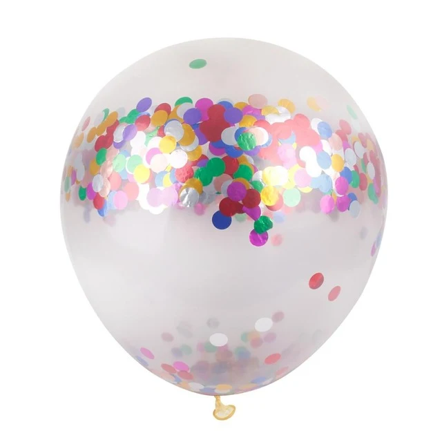 FENGRISE 5pcs 36inch Large Confetti Balloon Multicolor Latex Balloons Birthday Party Romantic Wedding Decoration Party Supplies