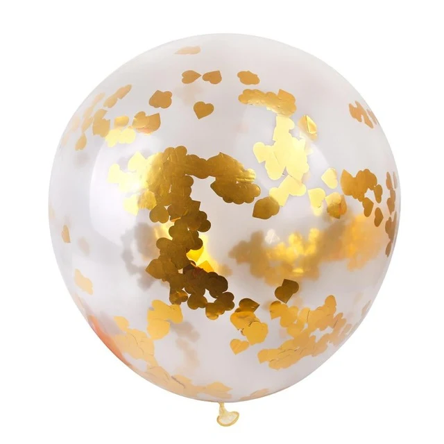 FENGRISE 5pcs 36inch Large Confetti Balloon Multicolor Latex Balloons Birthday Party Romantic Wedding Decoration Party Supplies