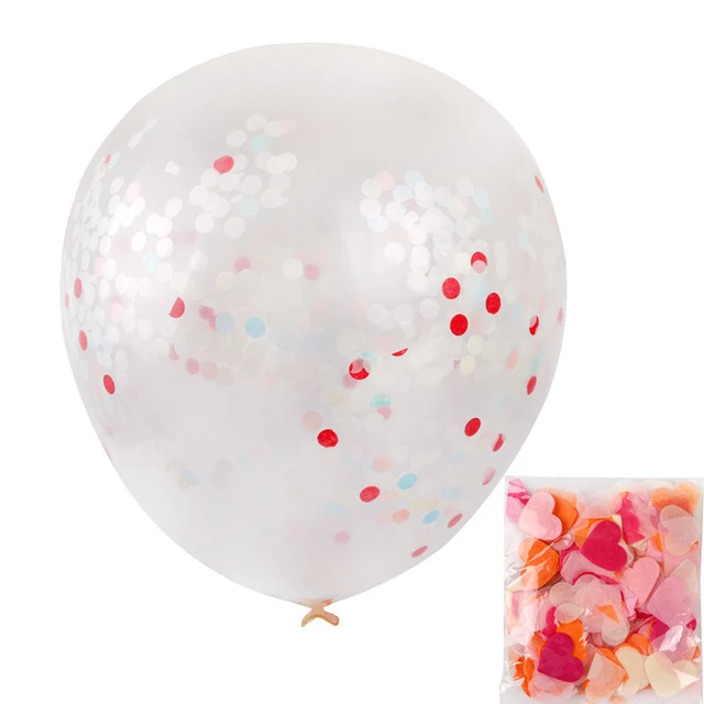 FENGRISE 5pcs 36inch Large Confetti Balloon Multicolor Latex Balloons Birthday Party Romantic Wedding Decoration Party Supplies