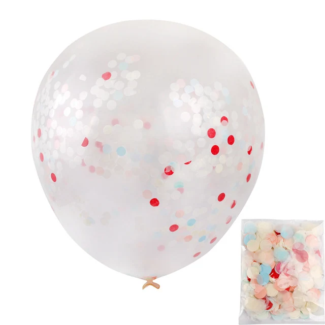 FENGRISE 5pcs 36inch Large Confetti Balloon Multicolor Latex Balloons Birthday Party Romantic Wedding Decoration Party Supplies