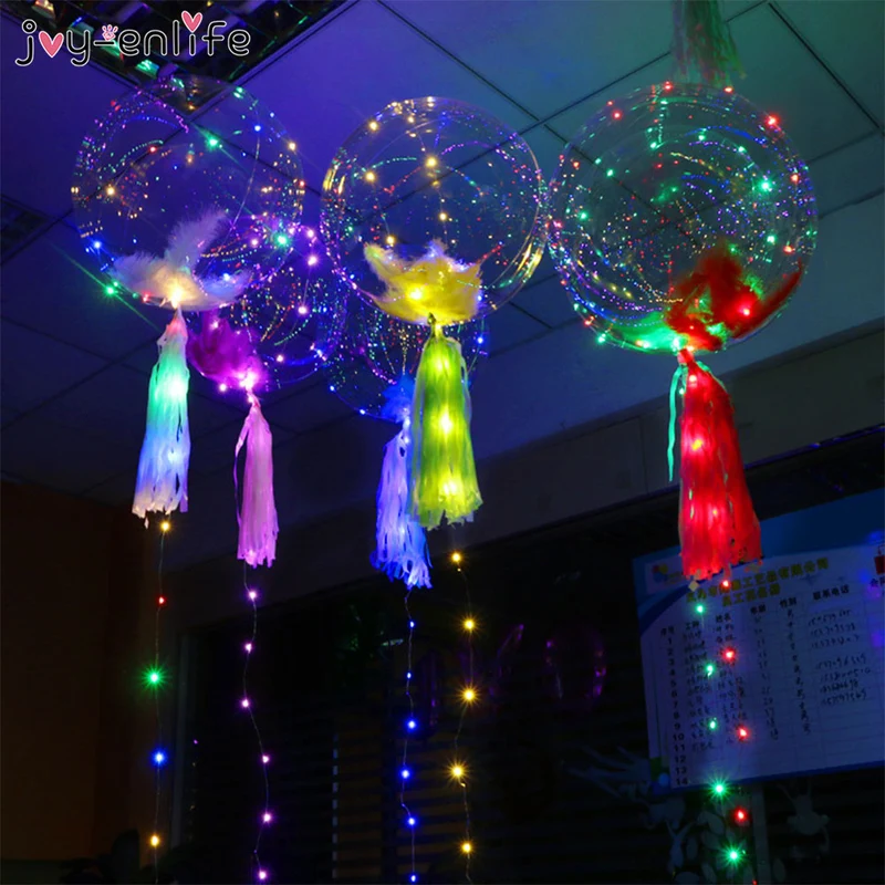 JOY-ENLIFE 3m Led String Lights With 18inch Transparent PVC Helium Balloon Christmas Wedding Party Decor Birthday Party Supplies