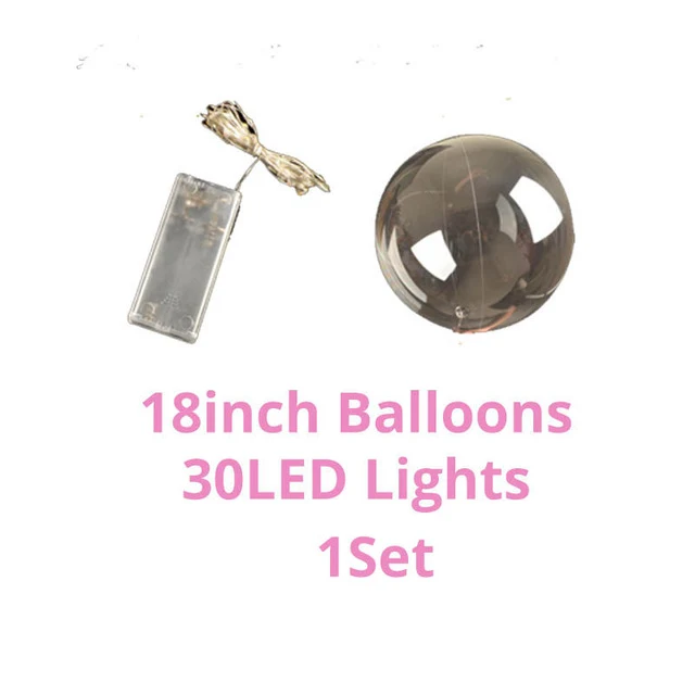 JOY-ENLIFE 3m Led String Lights With 18inch Transparent PVC Helium Balloon Christmas Wedding Party Decor Birthday Party Supplies