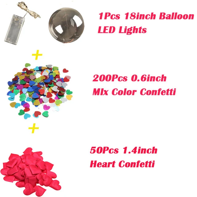 JOY-ENLIFE 3m Led String Lights With 18inch Transparent PVC Helium Balloon Christmas Wedding Party Decor Birthday Party Supplies
