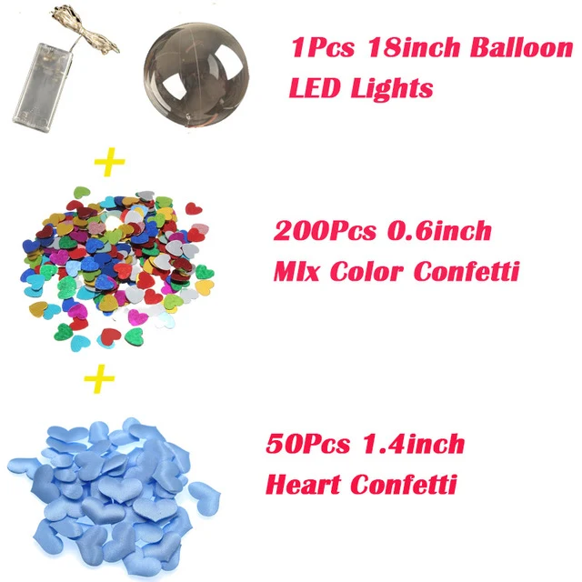 JOY-ENLIFE 3m Led String Lights With 18inch Transparent PVC Helium Balloon Christmas Wedding Party Decor Birthday Party Supplies